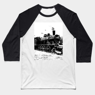 Riding the Rails - Vintage Steam Train Baseball T-Shirt